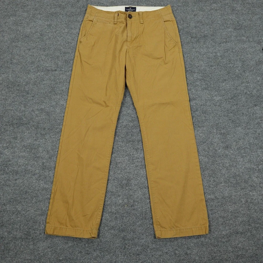 American Eagle Pants Mens 30x32 Khaki Original Straight Leg Cotton Chinos